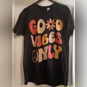 NEW GOOD VIBES ONLY Retro Vintage Hippie 60s & 70s Male’s Short Sleeve T-Shirt L